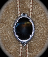 Fire Opal in Black Matrix